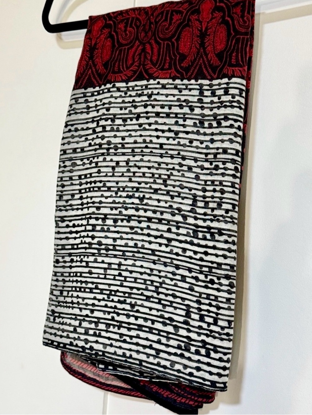 BP Boho Red Black Lightweight Scarf Wrap Shawl Mixed Print Nordstrom - Picture 8 of 13